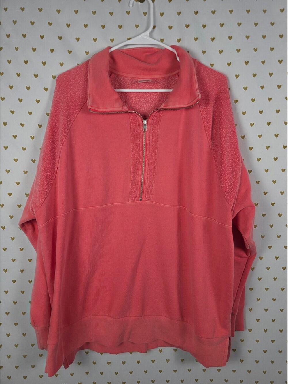 Victorias Secret Pink Quarter zip Oversized Sweater Shirt XL